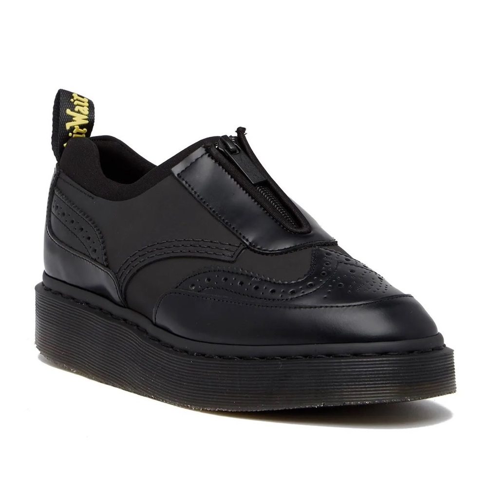 Dr Martens Women's Resnik Black Leather Celia Quad Platform Oxford Shoes Size 6 - Picture 3 of 7